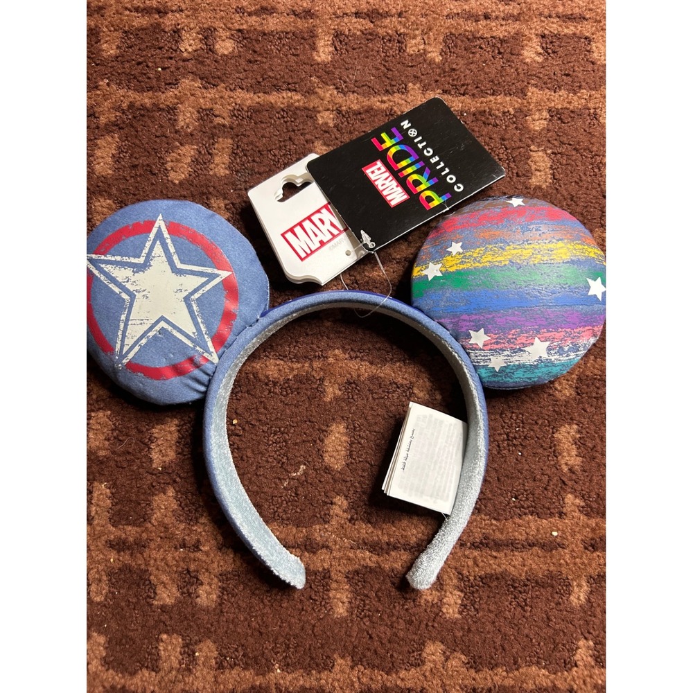 Disney Marvel Pride Collection Captain America Mickey Mouse Ear Headband NWT